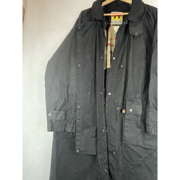 Kukadu 1032 Black Australian Drover Waxed Canvas Riders Coat Men’s XL [no cape] - Picture 3 of 14